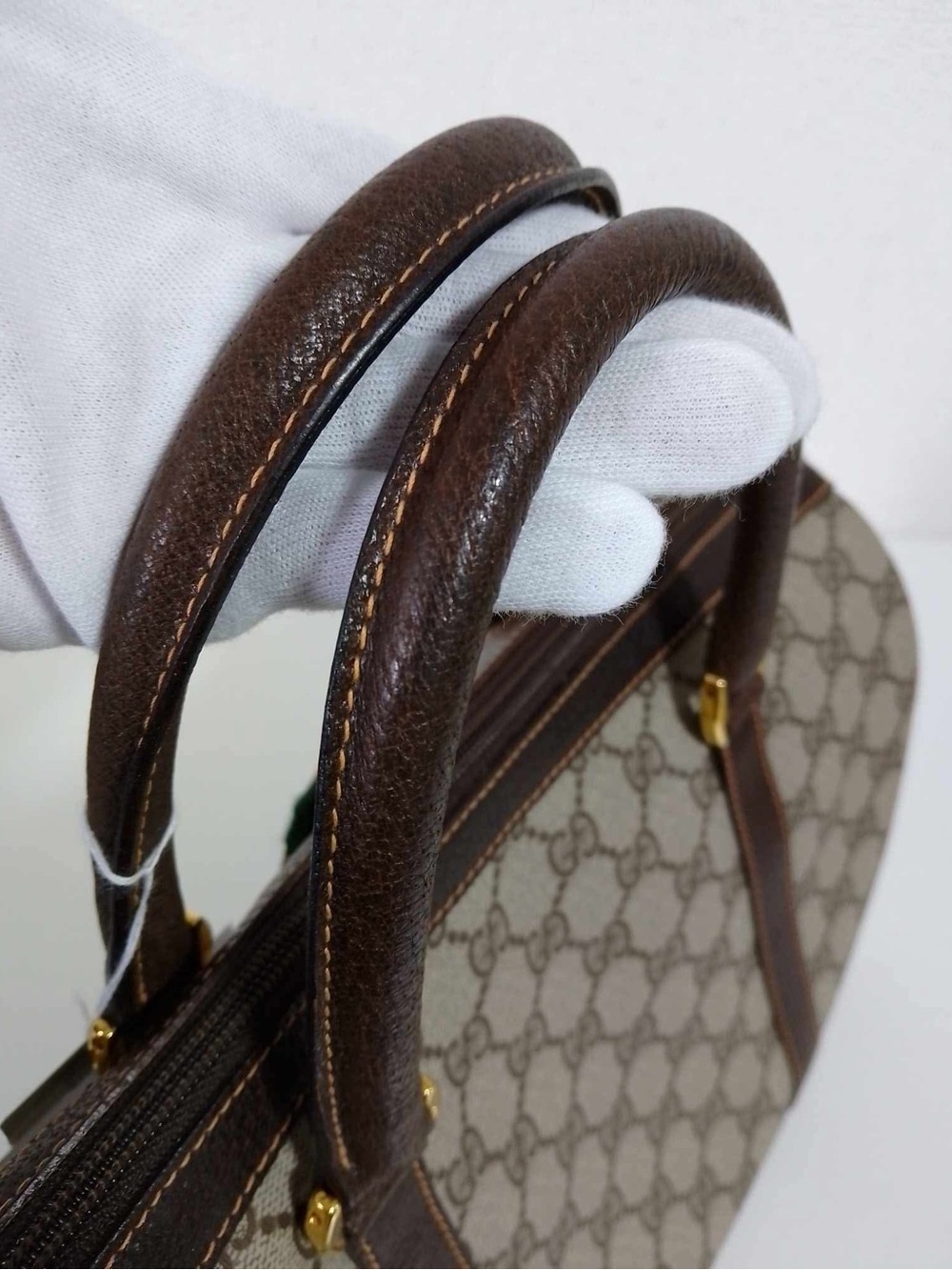 Gucci Brown GG Supreme Canvas Boston Bag with SherryLine - Picture 7 of 12